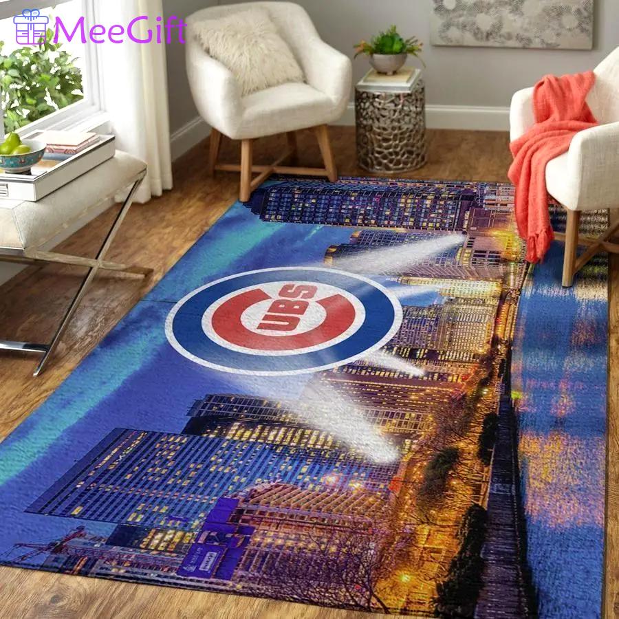 Chicago cubs area rug mlb baseball team logo carpet living room rugs v970 Rectangle Rug