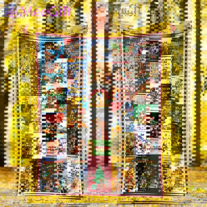 Chip and dale fleece blanket, chip n dale blanket, chip and dale art blanket, birthday gifts for kids, christmas gifts Quilt Blanket