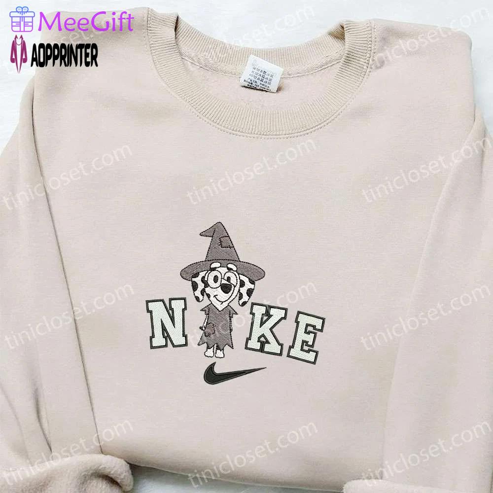 Chloe witch bluey x nike embroidered hoodie – adorable halloween sweatshirt Embroidered Shirt