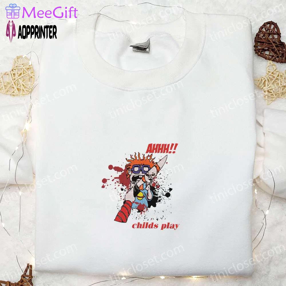 Chucky child s play embroidered shirt – horror movie halloween apparel Embroidered Shirt
