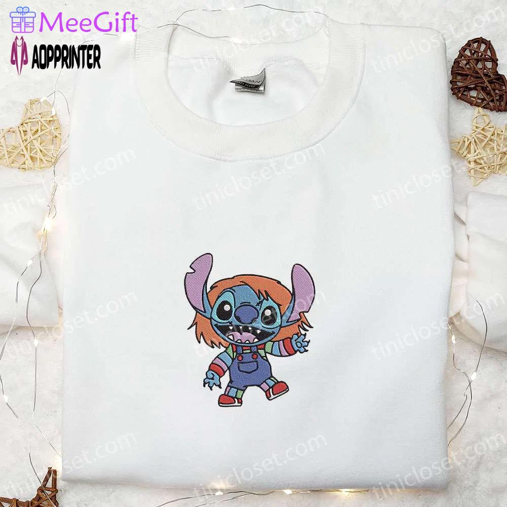 Chucky good guy x stitch embroidered shirt – disney halloween: best gifts for family Embroidered Shirt