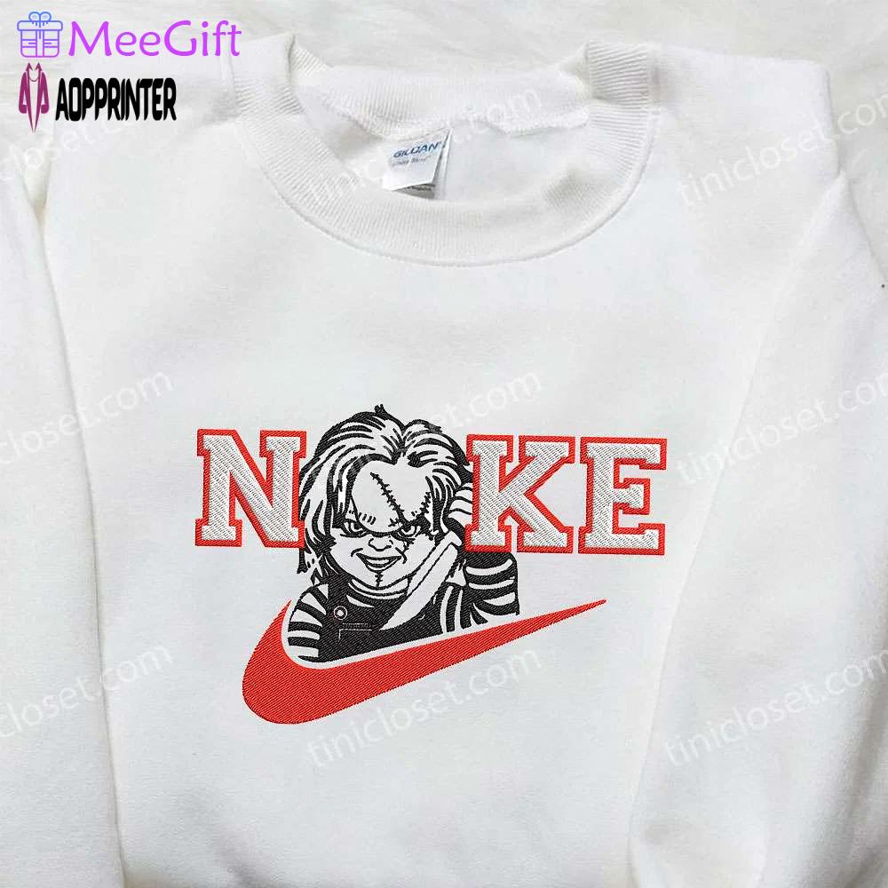 Chucky x nike swoosh embroidered shirt – custom child’s play tee Embroidered Shirt