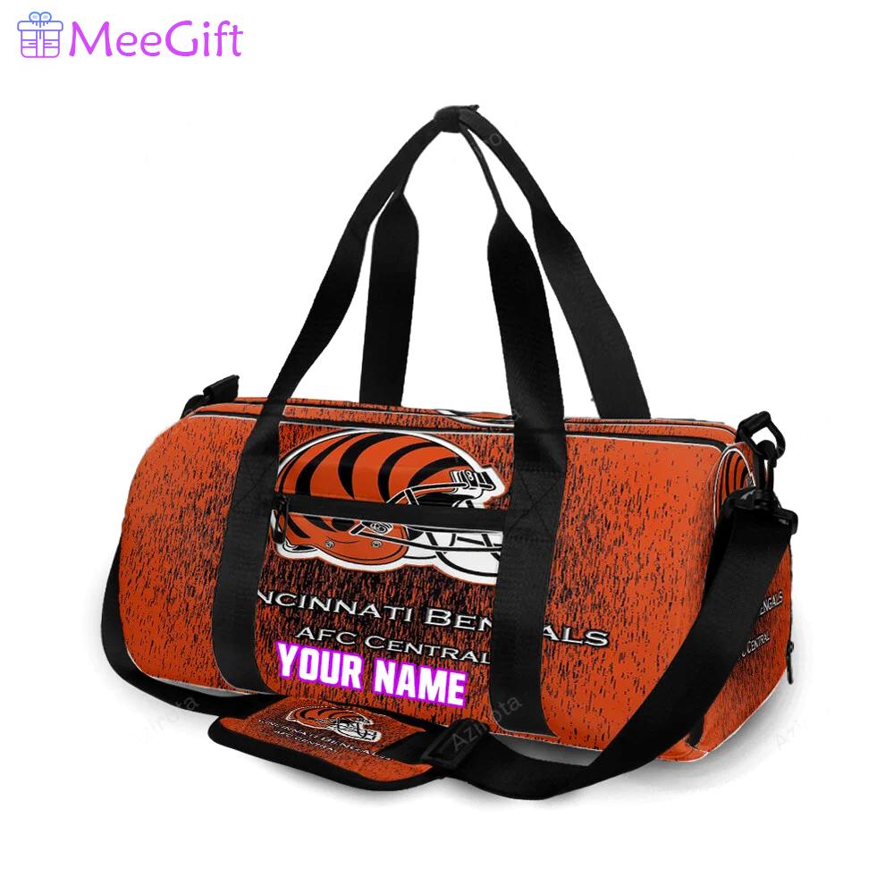 Cincinnati bengals emblem helmet v1 personalized name travel bag gym bag 1067 Travel Bag