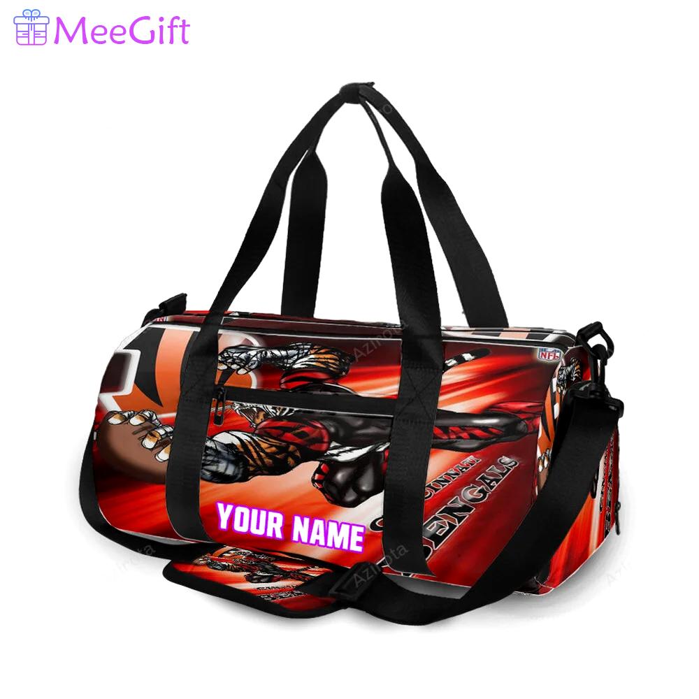 Cincinnati bengals emblem tiger flying personalized name travel bag gym bag 2160 Travel Bag