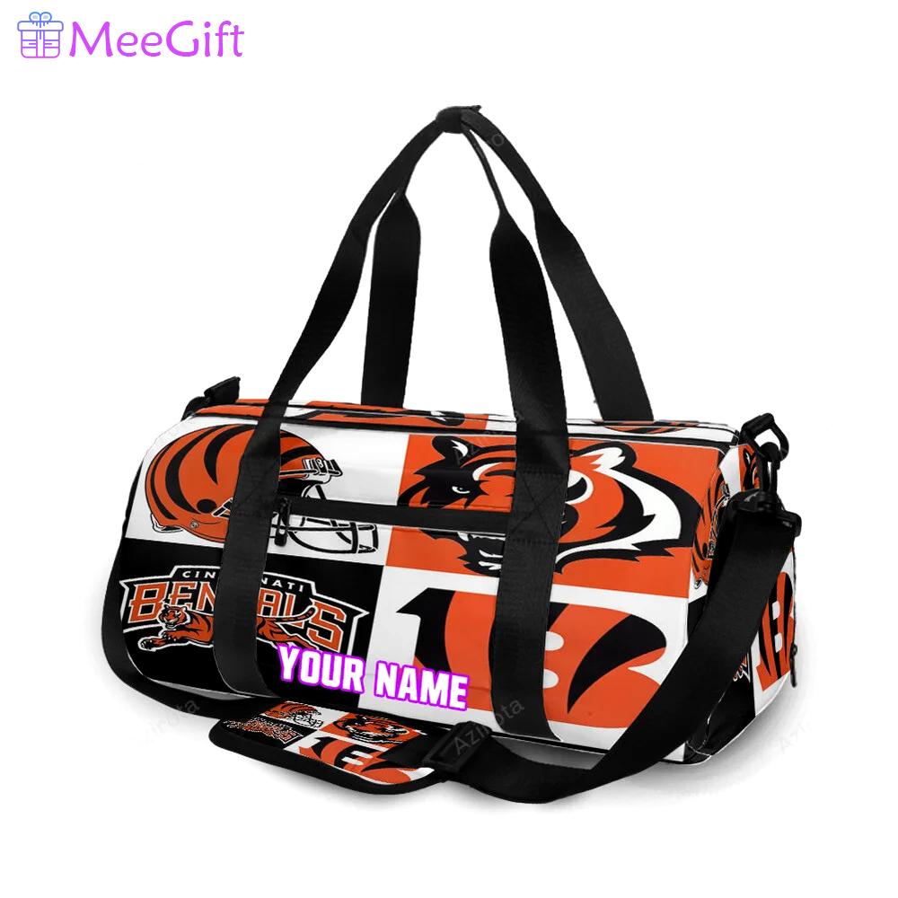 Cincinnati bengals emblem v2 personalized name travel bag gym bag 353 Travel Bag