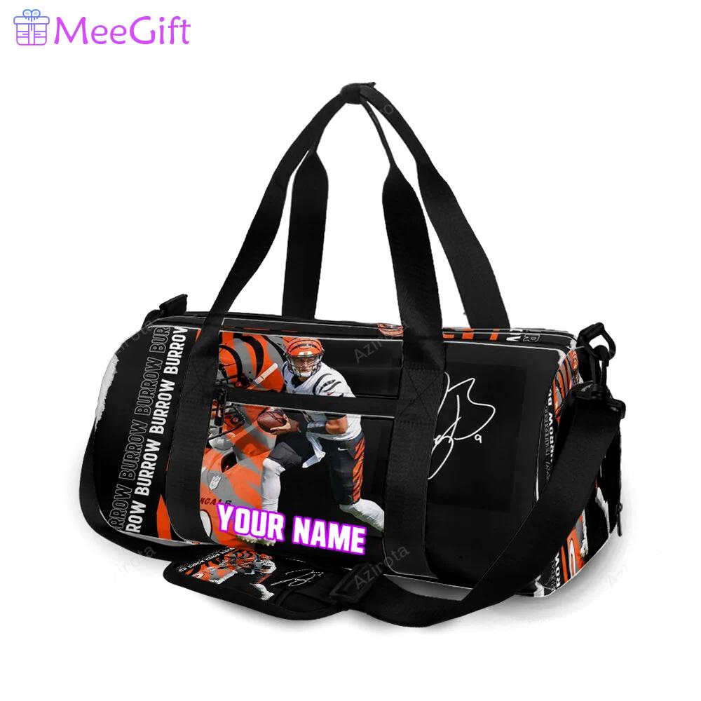 Cincinnati bengals joe burrow 9 v2 personalized name travel bag gym bag 1527 Travel Bag