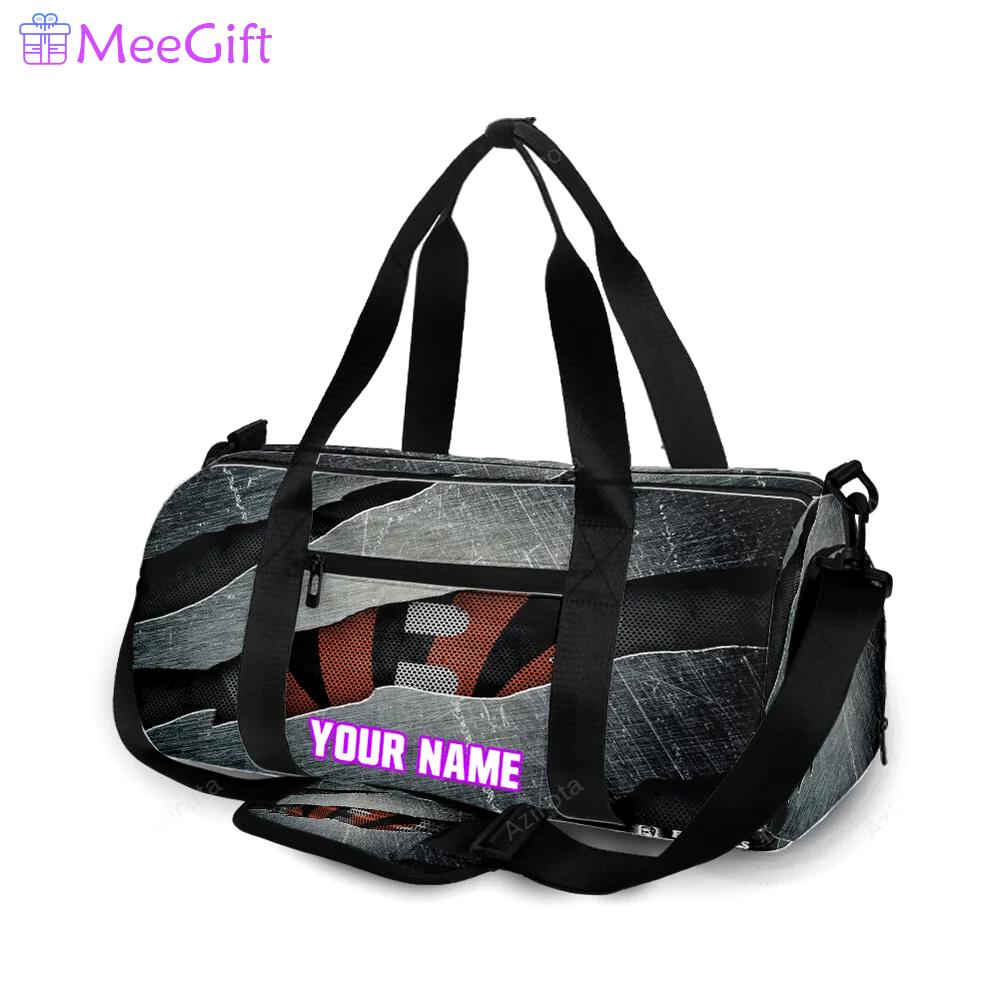 Cincinnati bengals metal personalized name travel bag gym bag 1745 Travel Bag