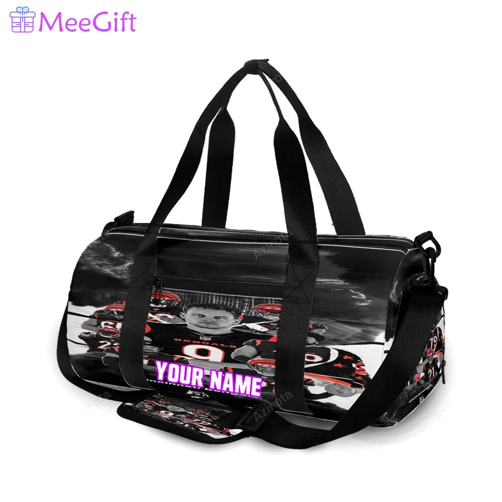 Cincinnati bengals team v4 personalized name travel bag gym bag 1761 Travel Bag