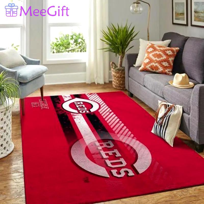 Cincinnati reds mlb baseball team logo carpet living room rugs v594 Rectangle Rug