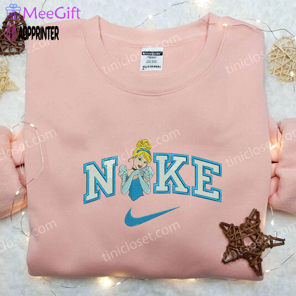 Cinderella smile x nike embroidered shirt – customized trendy apparel Embroidered Shirt