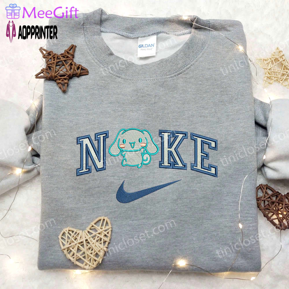 Cinnamoroll x nike & hello kitty embroidered shirts – custom nike shirt Embroidered Shirt