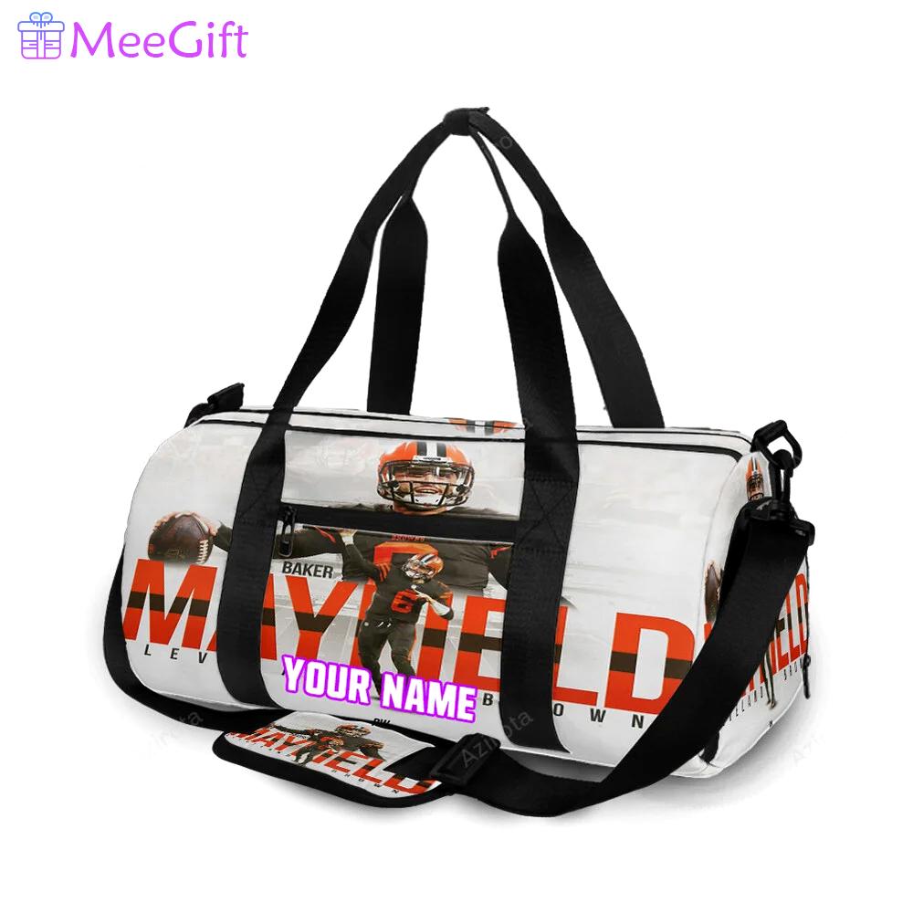 Cleveland browns baker mayfield 06 v4 personalized name travel bag gym bag 1749 Travel Bag