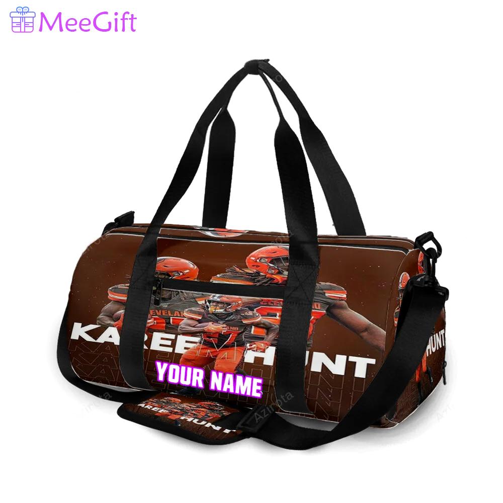 Cleveland browns kareem hunt1 personalized name travel bag gym bag 628 Travel Bag