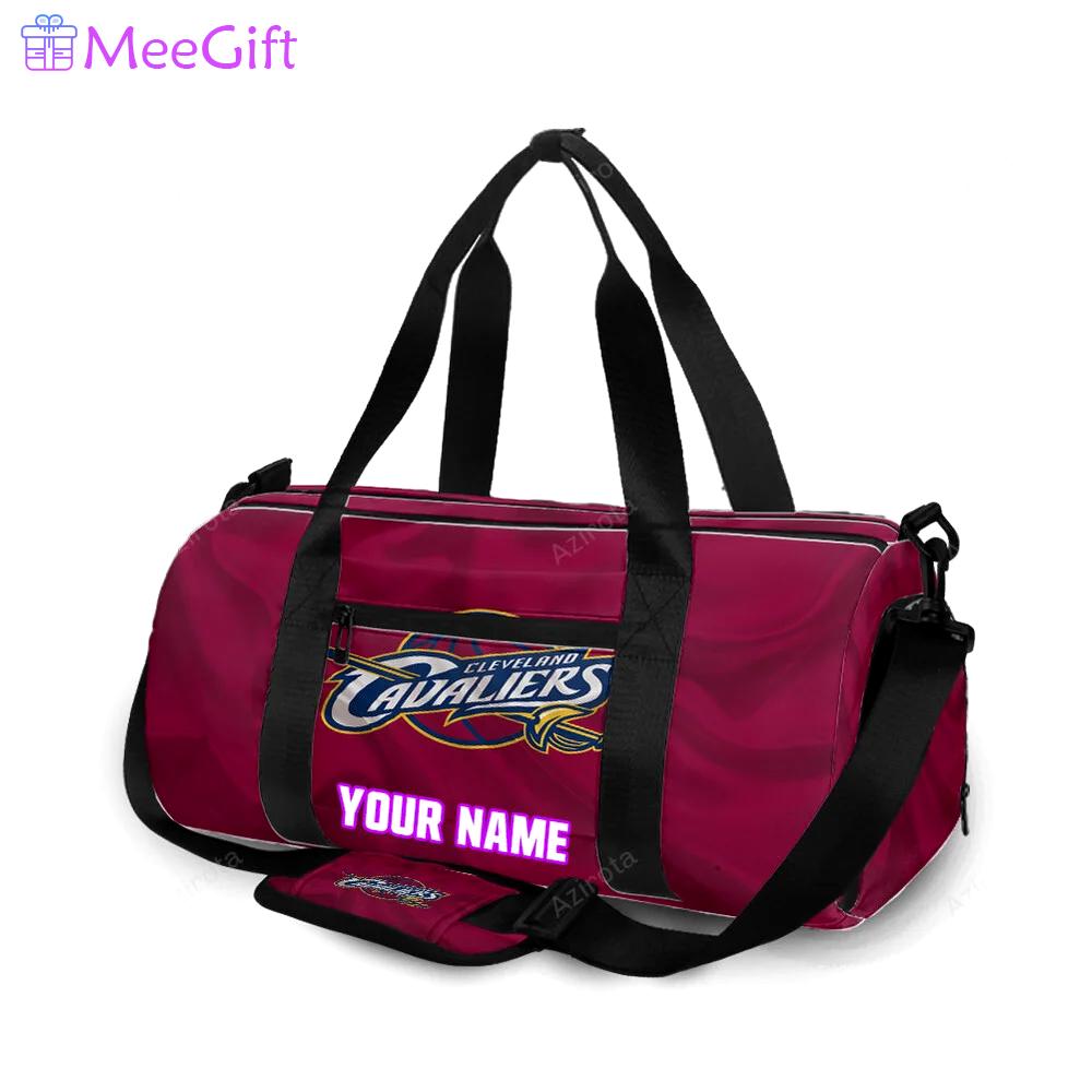 Cleveland cavaliers burgundy silk personalized name travel bag gym bag 914 Travel Bag