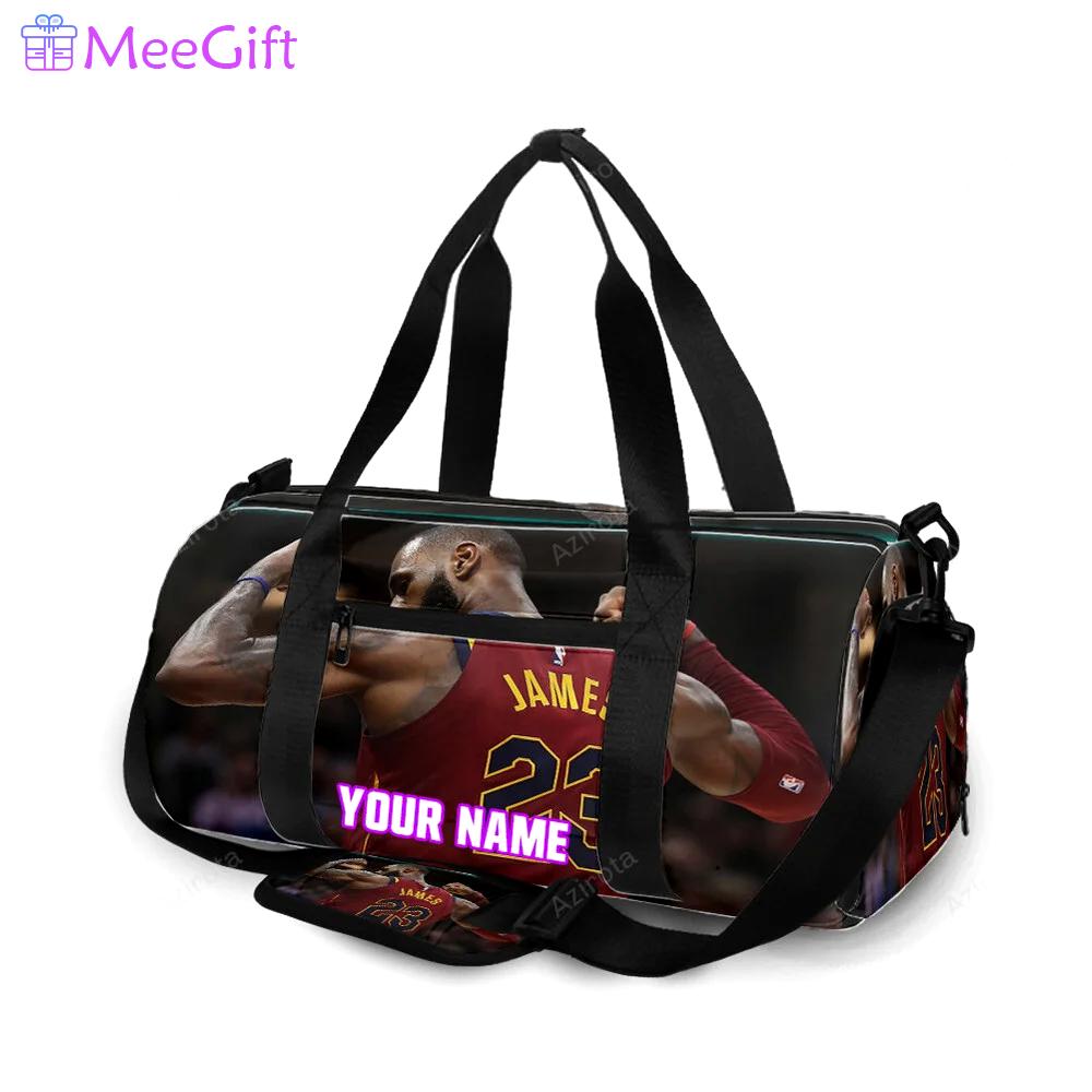 Cleveland cavaliers lebron james v3 23 personalized name travel bag gym bag 501 Travel Bag