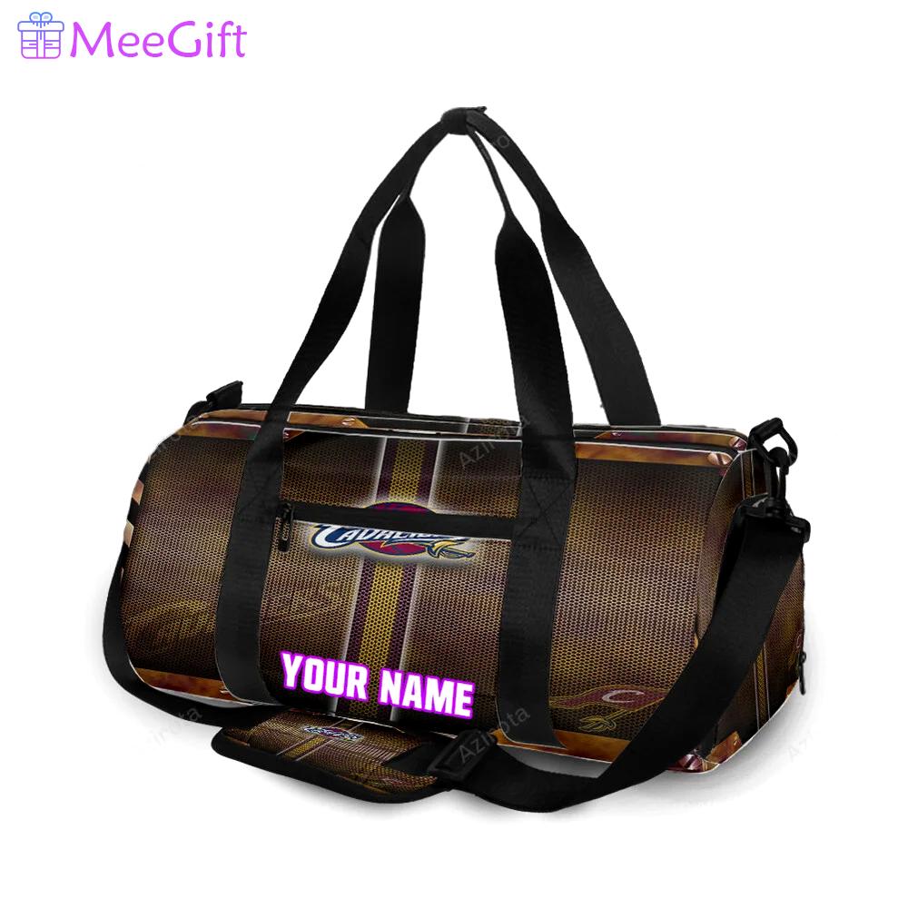 Cleveland cavaliers metal texture personalized name travel bag gym bag 1057 Travel Bag