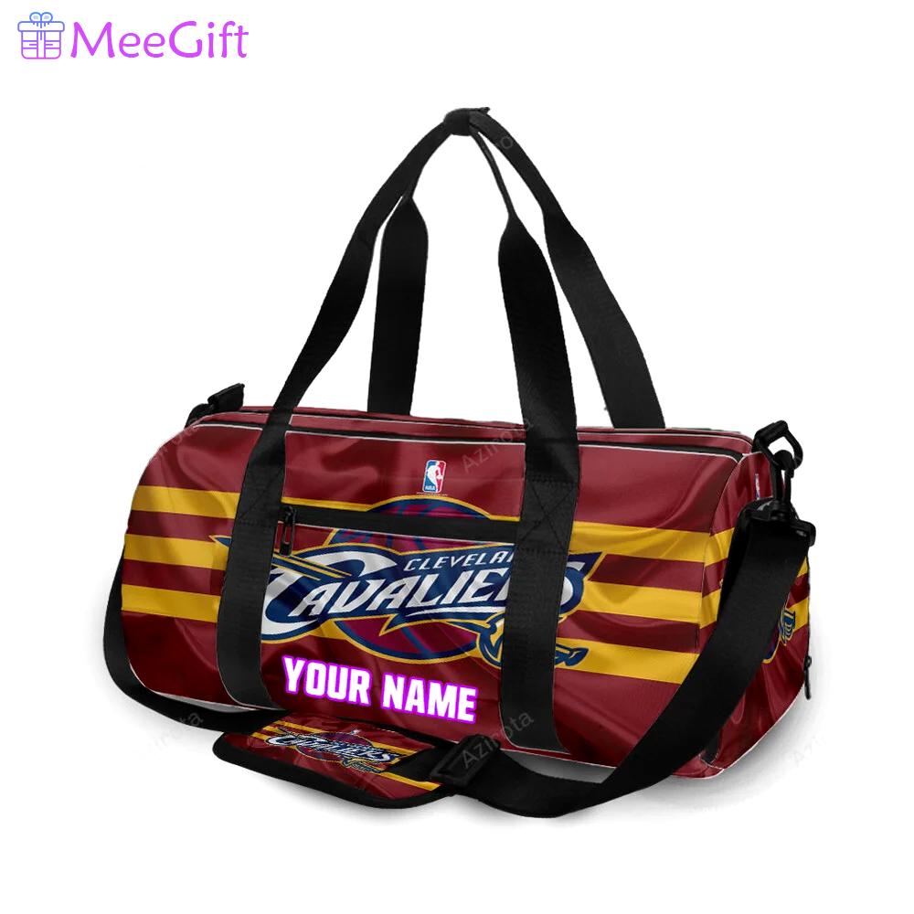 Cleveland cavaliers silk flag personalized name travel bag gym bag 777 Travel Bag