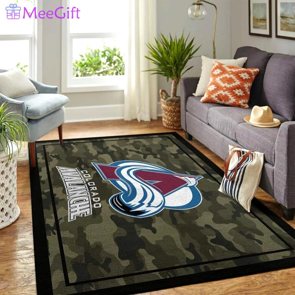 Colorado avalanche nhl camo style living room carpet regtangle carpet Rectangle Rug
