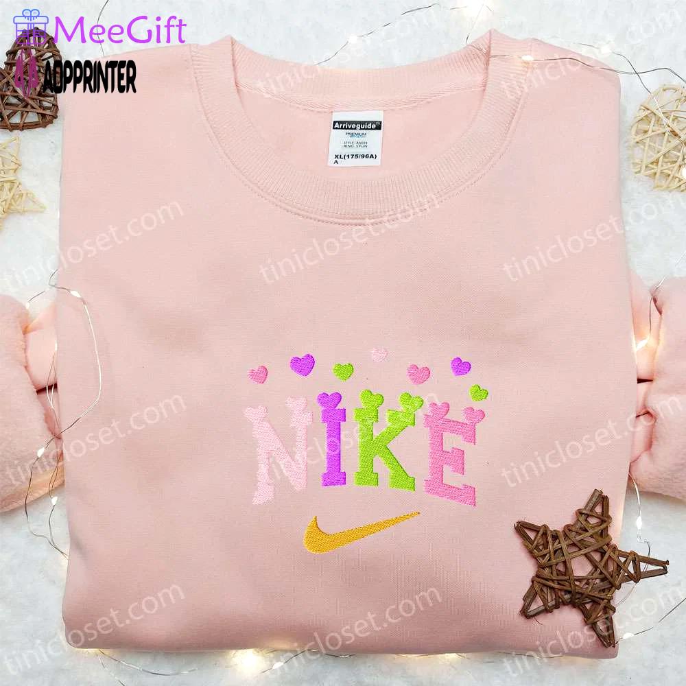 Colorful hearts x nike embroidered tshirt – best valentine’s day gift ideas Embroidered Shirt