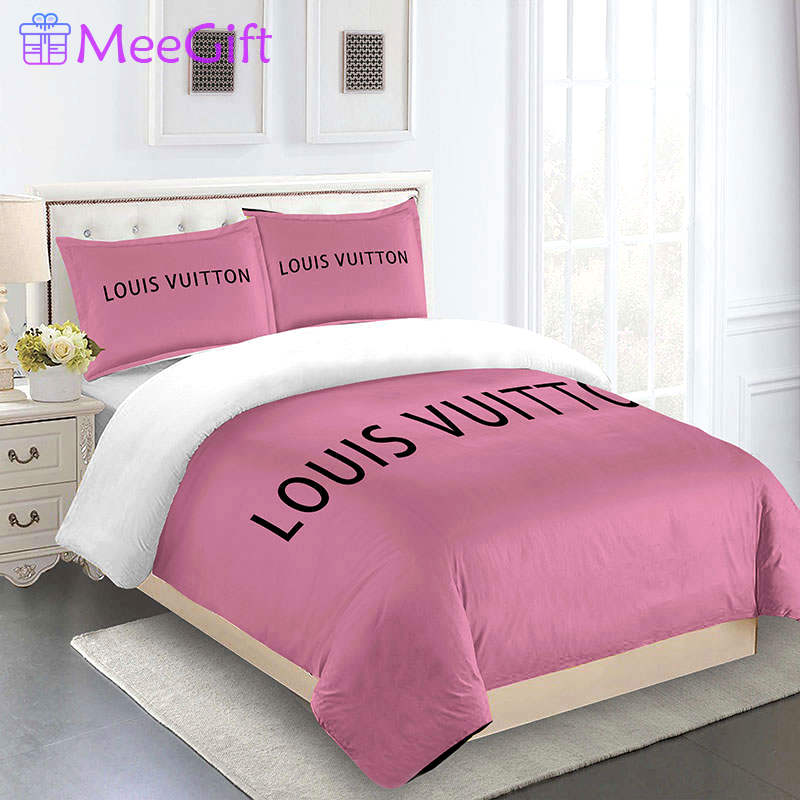 Comforter sets dark pink louis vuitton bedding set  home decoration Bedding Sets