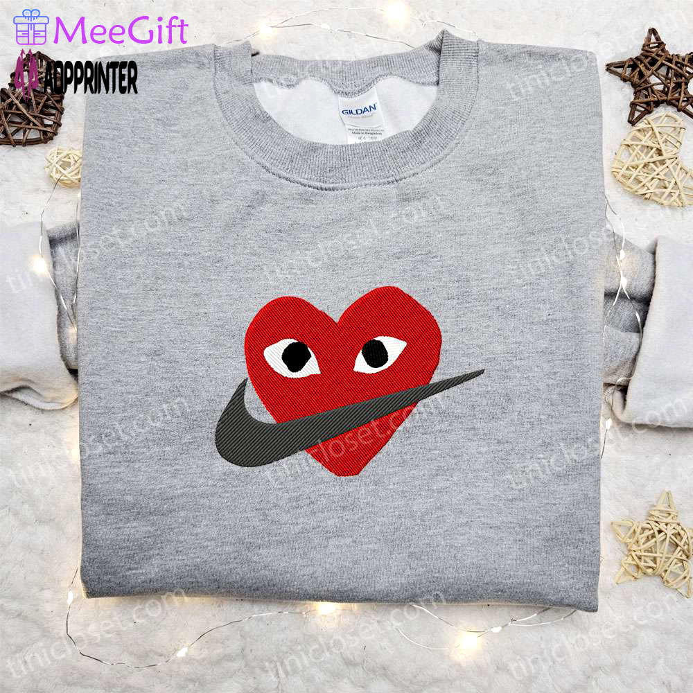 Comme des garcons x nike embroidered hoodie & shirt: best valentine s day gift Embroidered Shirt
