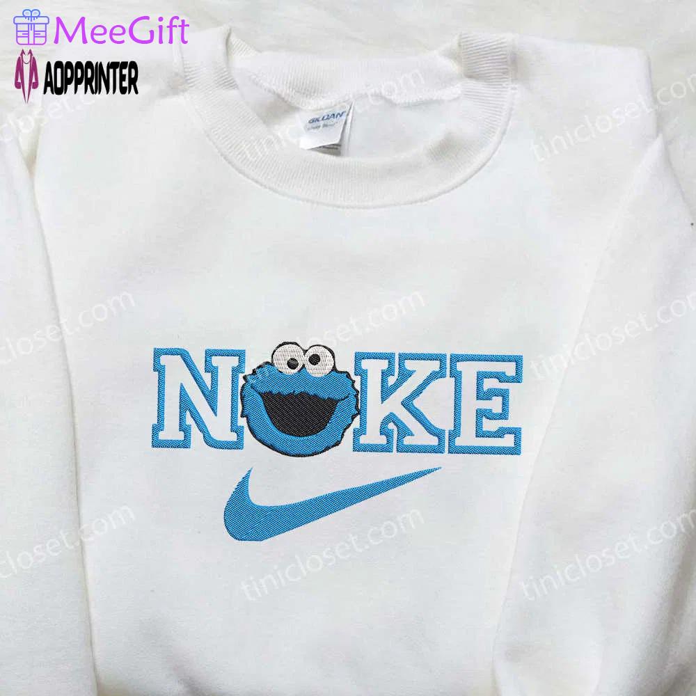 Cookie monster x nike embroidered shirt – sesame street custom tee Embroidered Shirt