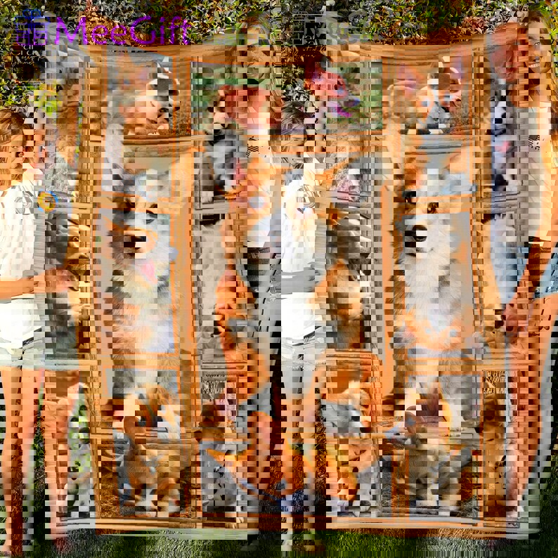 Corgi dog 3d fleece blanket, mink sherpa blanket, dog lover gift, corgi dog blanket, corgi quilt, corgi owner gift Quilt Blanket