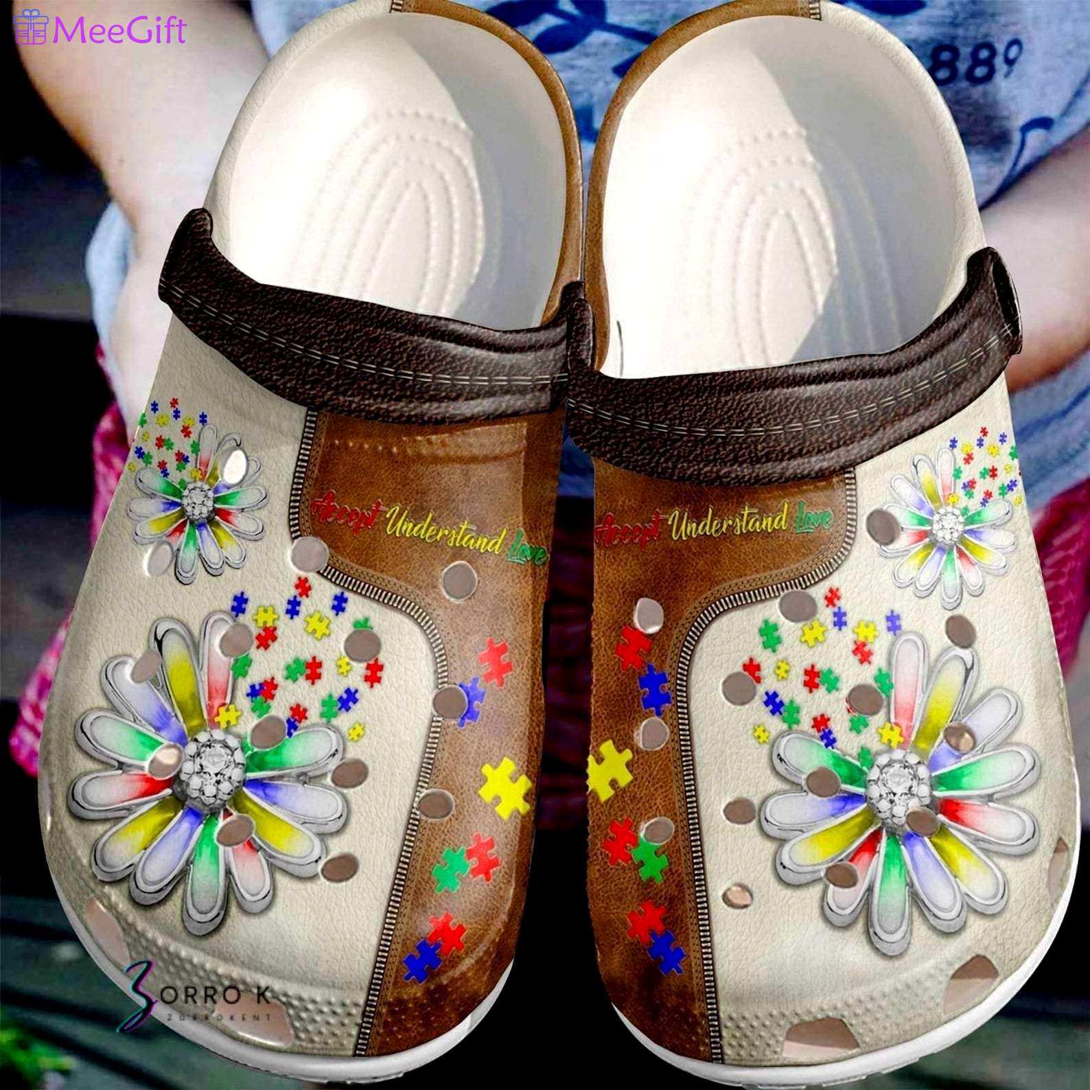 Crocs outfit - autism awareness day daisy flower accept understand love puzzle pieces crocs crocband clog shoes - 107 Crocs Outfit