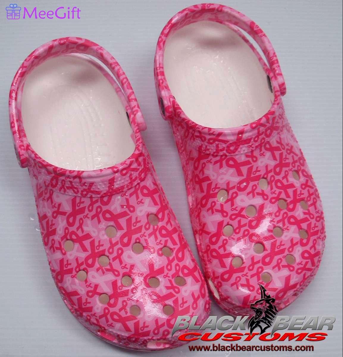Crocs outfit - breast cancer awareness ribbon pattern crocs crocband clog shoes - 302 Crocs Outfit