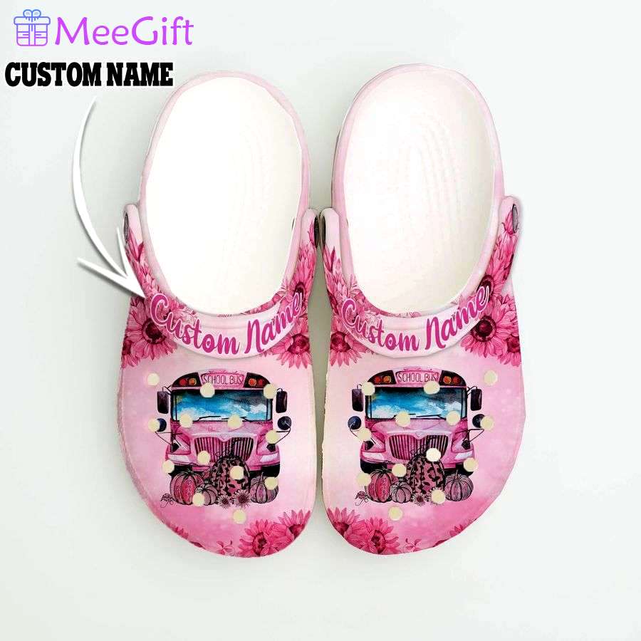 Crocs outfit - custom name breast cancer crocs school bus pink leopard pumpkin crocs clogs crocband shoes - 464 Crocs Outfit