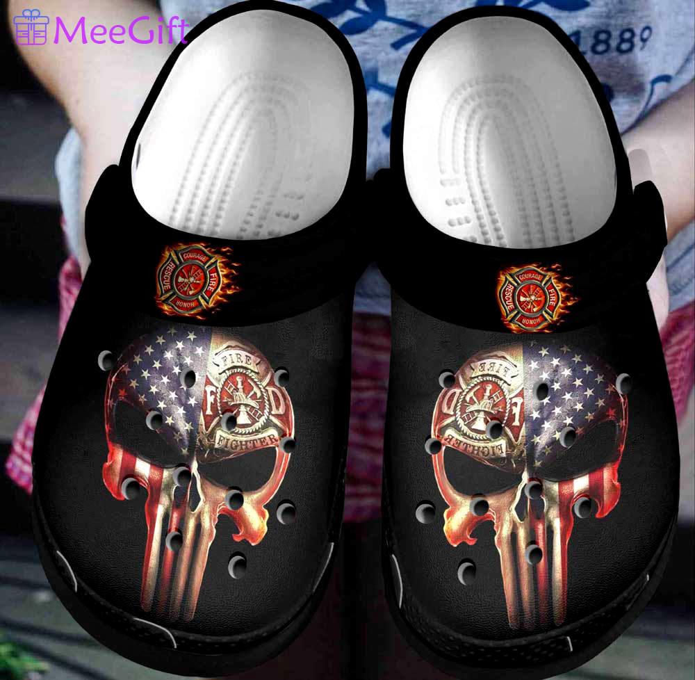 Crocs outfit - firefighter american flag punisher skull crocs clogs crocband shoes - 697 Crocs Outfit