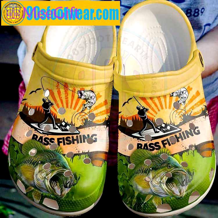 Crocs outfit - fishing crocs – vintage bass fishing custom classic clog - 714 Crocs Outfit