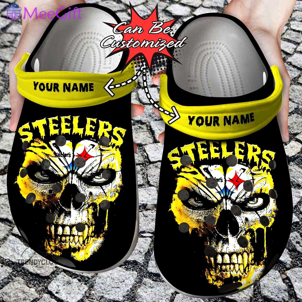 Crocs outfit - halloween crocs personalized pittsburgh steelers skull face clogs crocband shoes - 987 Crocs Outfit