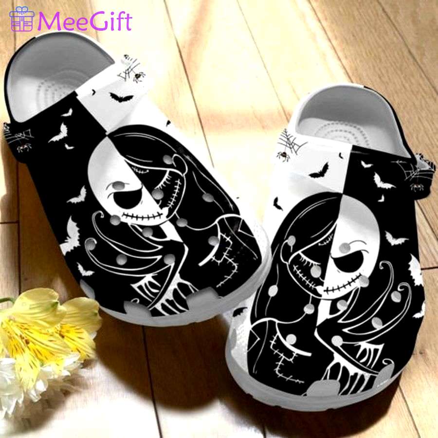 Crocs outfit - halloween horror half face sally and jack skellington clogs crocband shoes - 1044 Crocs Outfit