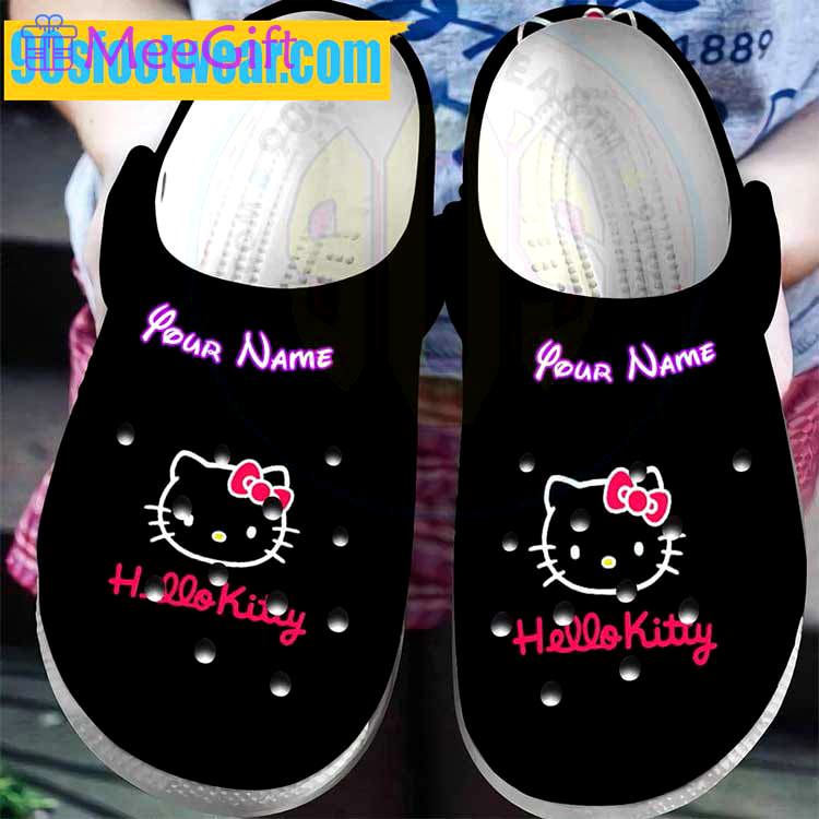 Crocs outfit - hello kitty personalized crocs – hello kitty custom name black crocband clog shoes - 1223 Crocs Outfit