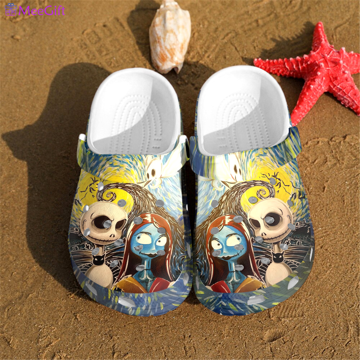 Crocs outfit - jack skellington and sally the nightmare before christmas movie vangogh painting crocband crocs clogs - 1297 Crocs Outfit