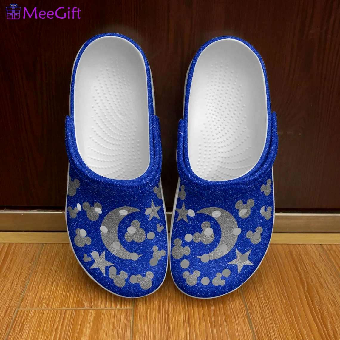 Crocs outfit - mickey mouse logo star silver blue patterns glitter disney graphic cartoon unisex crocs clogs crocband shoes - 1453 Crocs Outfit