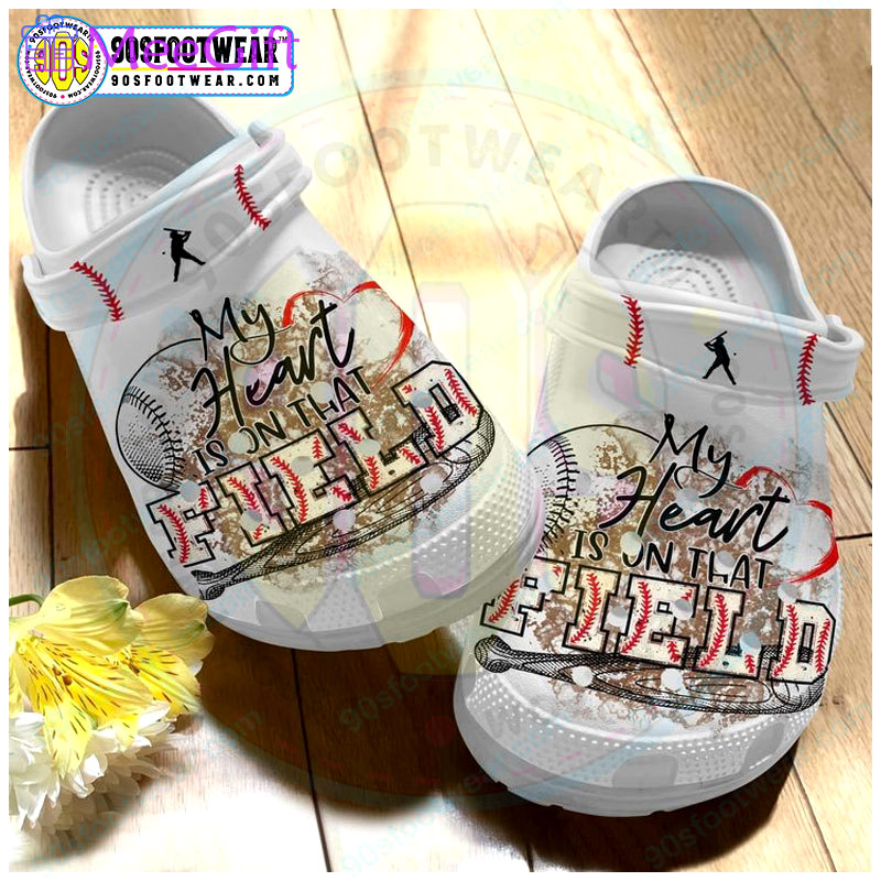 Crocs outfit - my heart is on that field funny baseball crocs - 1491 Crocs Outfit
