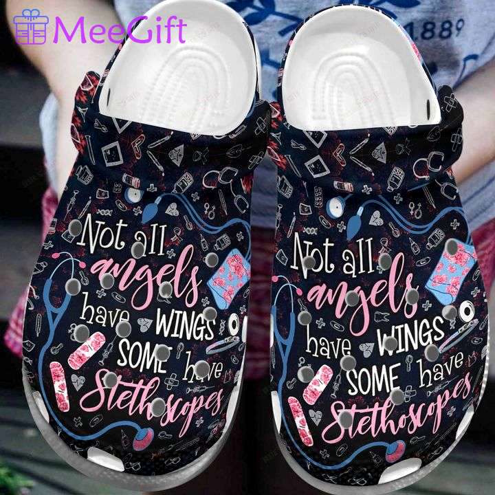 Crocs outfit - nurse not all angels have wings crocs crocband clog shoes for men women - 1552 Crocs Outfit