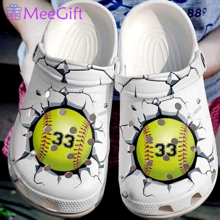 Crocs outfit - personalized softball broken crocs crocband clogs - 1832 Crocs Outfit