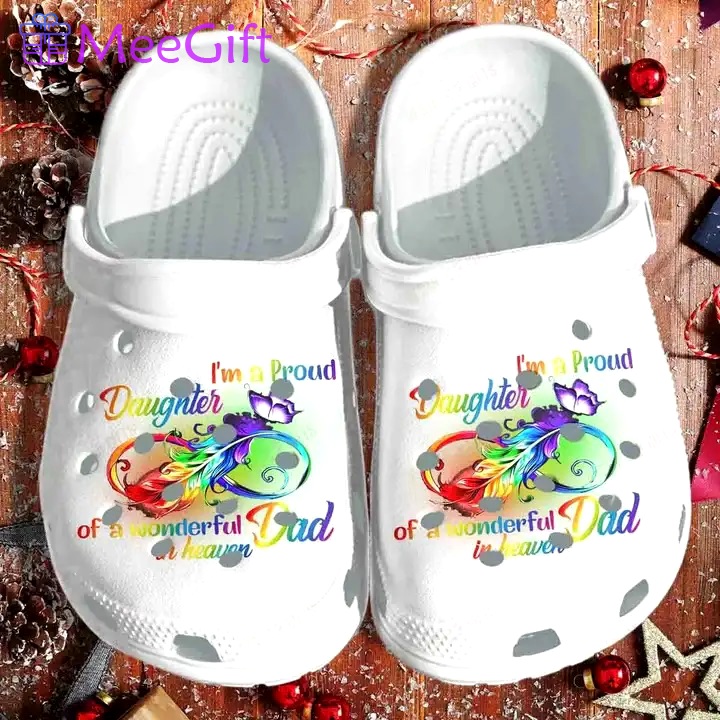 Crocs outfit - pround daughter of wonderful dad heaven butterfly crocs crocband clogs - 1944 Crocs Outfit