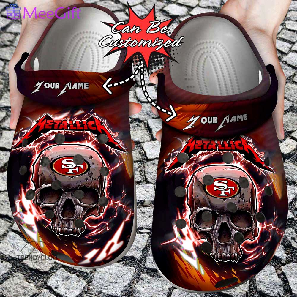 Crocs outfit - san francisco 49ers crocs personalized skull lightning metallica clogs crocband shoes - 1989 Crocs Outfit