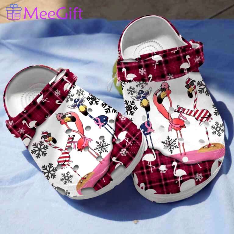 Crocs outfit - winter flamingo breast cancer awareness christmas crocs clogs crocband shoes - 2288 Crocs Outfit