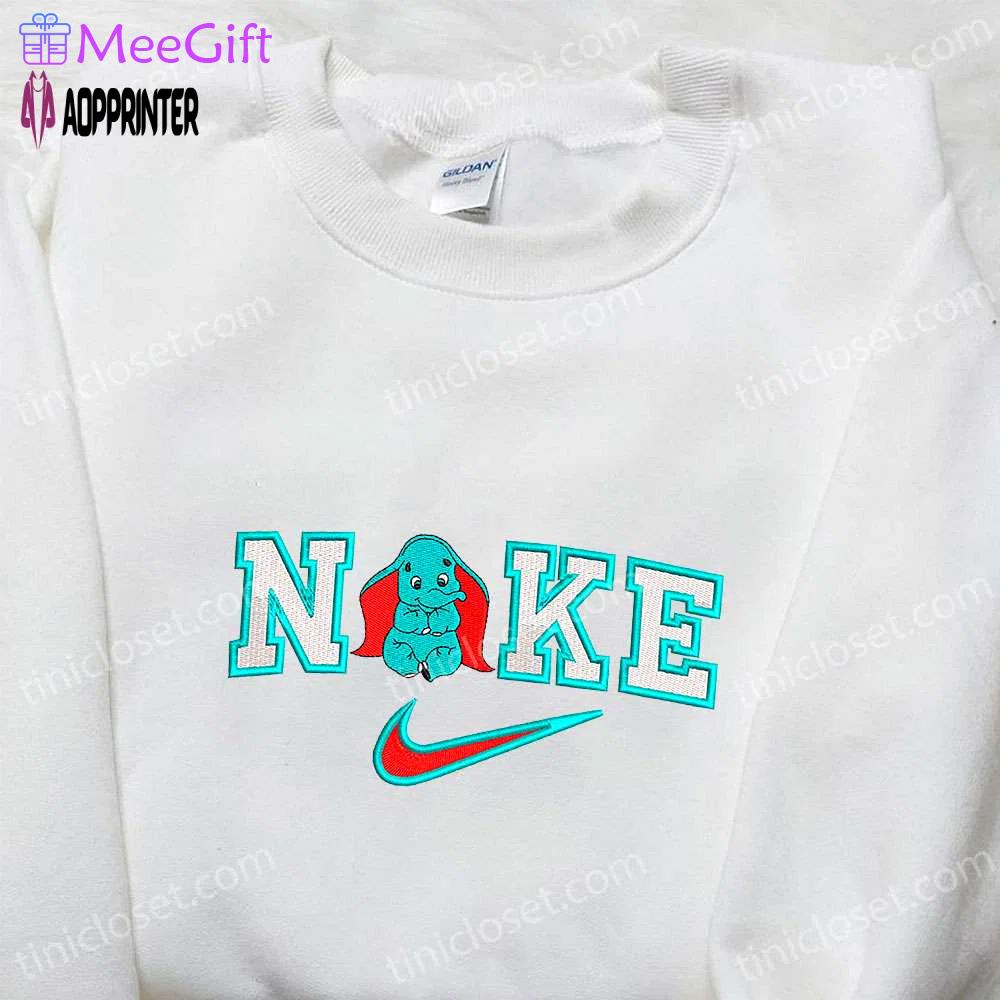 Custom baby dumbo x nike cartoon embroidered shirt – best birthday gift idea Embroidered Shirt
