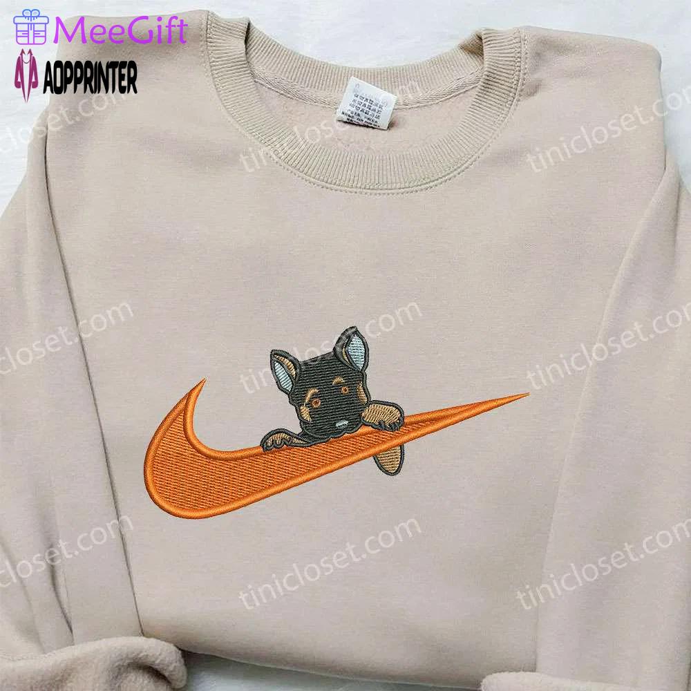 Custom becgie x nike embroidered shirt: animal design for unique style Embroidered Shirt