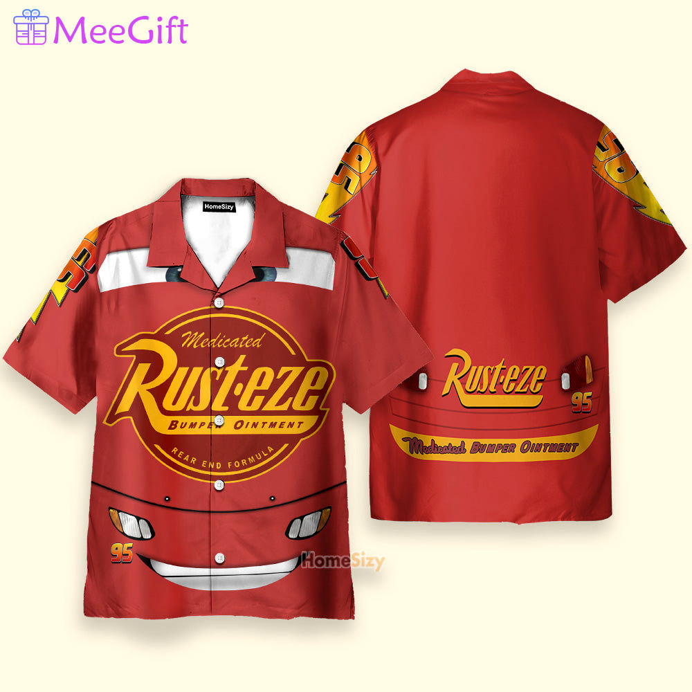 Custom name lightning mcqueen speed red hawaian shirts Hawaii Shirt Shorts & Flip Flops
