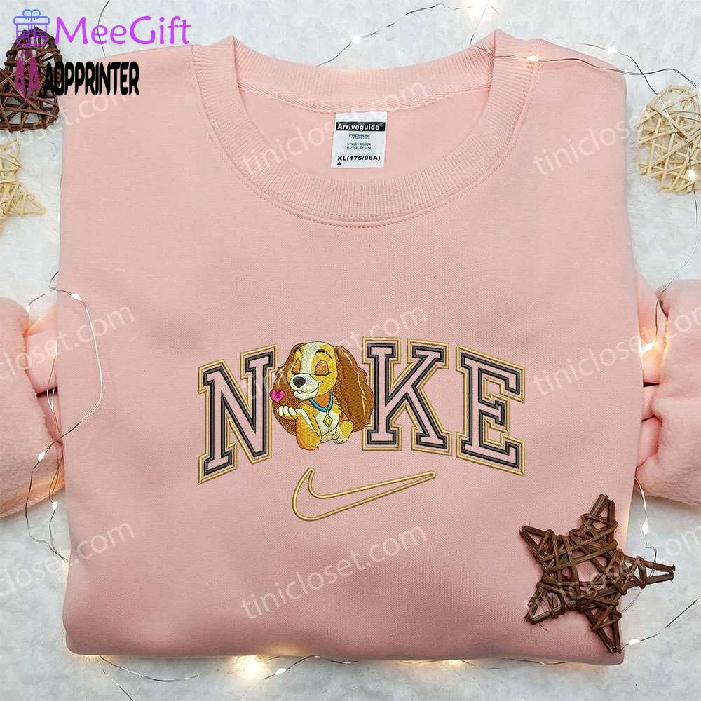 Custom nike x lady dog embroidered shirt: lady and the tramp collection Embroidered Shirt