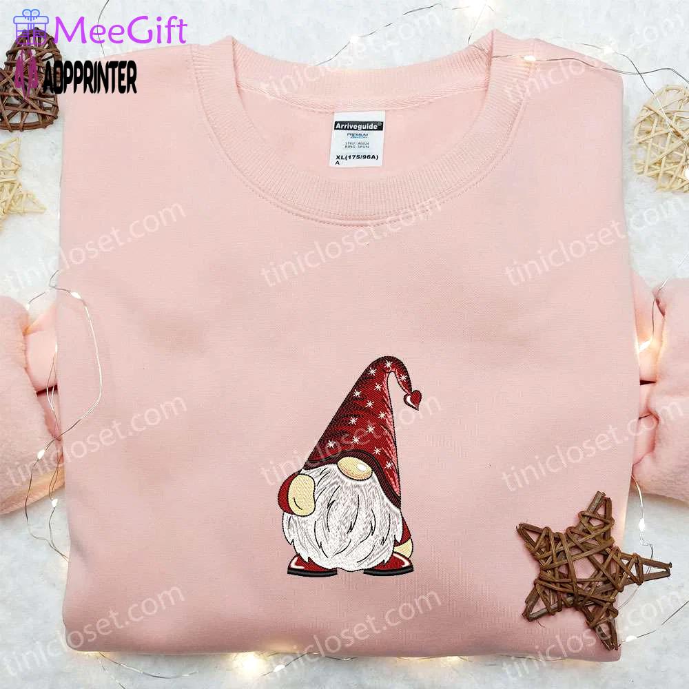 Cute gnome xmas hoodie & shirt: best gift ideas for kids Embroidered Shirt