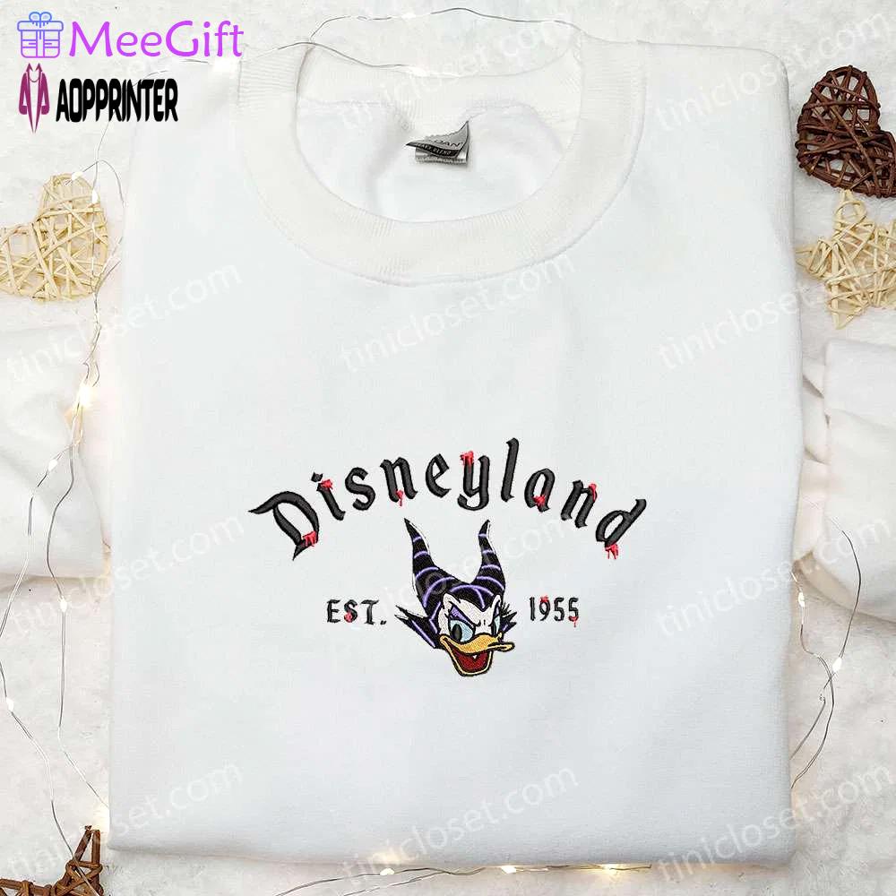 Daisy duck maleficent evil est 1955 sweatshirt – perfect for halloween! disney embroidered hoodie Embroidered Shirt