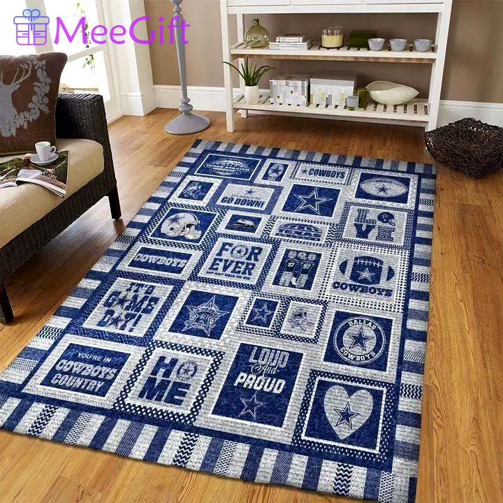 Dallas cowboys area rug living room rug home decor nfl football b030705 Rectangle Rug